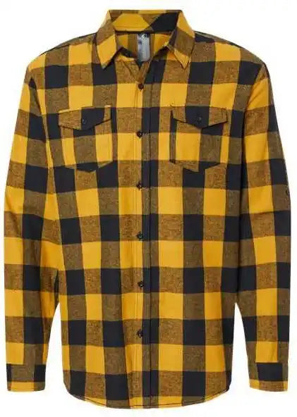 Burnside 8210 Yarn Dyed Long Sleeve Flannel Shirt Gold Black