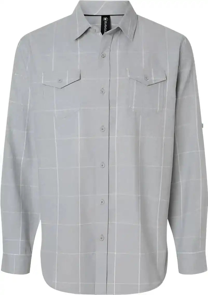 Burnside 8210 Yarn Dyed Long Sleeve Flannel Shirt Gray White