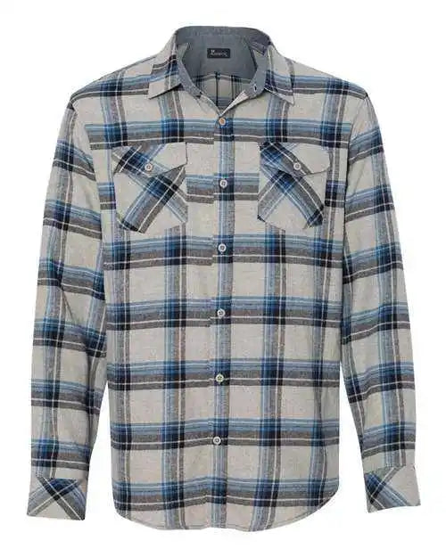 Burnside 8210 Yarn-dyed Long Sleeve Flannel Shirt - Grey Blue