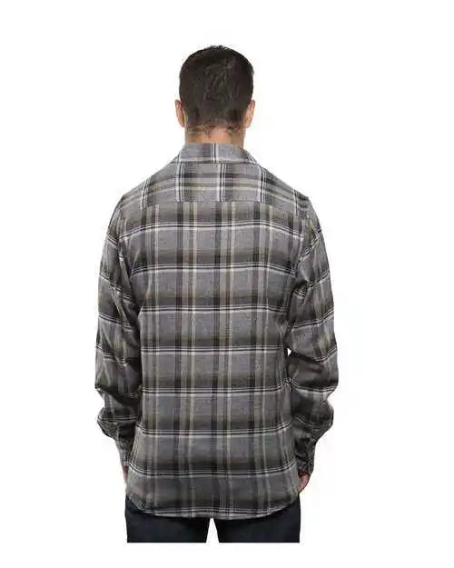 Burnside 8210 Yarn-dyed Long Sleeve Flannel Shirt - Grey Olive