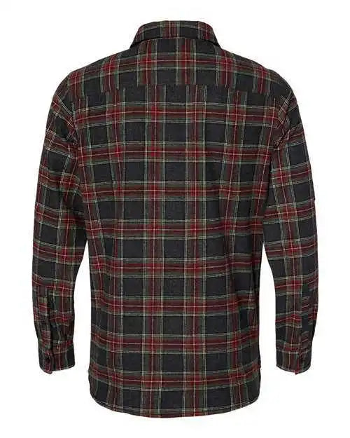 Burnside 8210 Yarn-dyed Long Sleeve Flannel Shirt - Grey Red