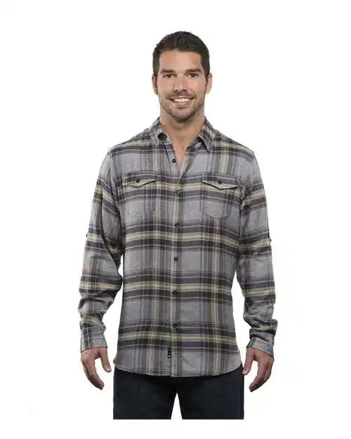 Burnside 8210 Yarn-dyed Long Sleeve Flannel Shirt - Light Grey