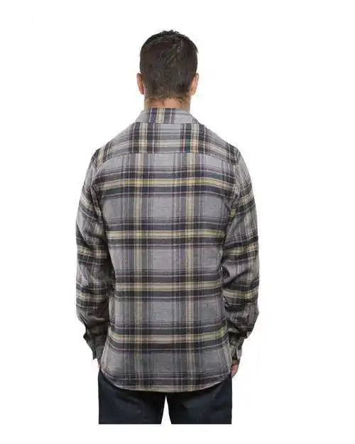 Burnside 8210 Yarn-dyed Long Sleeve Flannel Shirt - Light Grey