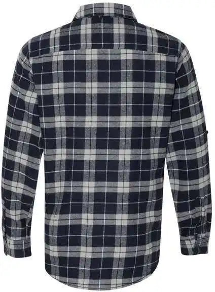 Burnside 8210 Yarn Dyed Long Sleeve Flannel Shirt Navy Grey