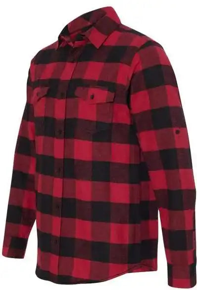 Burnside 8210 Yarn-dyed Long Sleeve Flannel Shirt - Red Black Buffalo