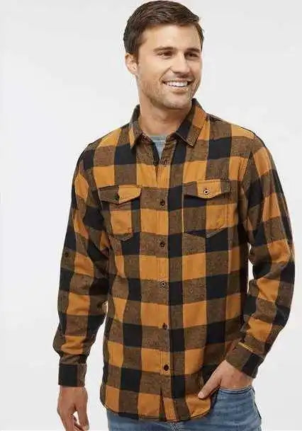 Burnside 8210 Yarn-dyed Long Sleeve Flannel Shirt - Tobacco Black Buffalo