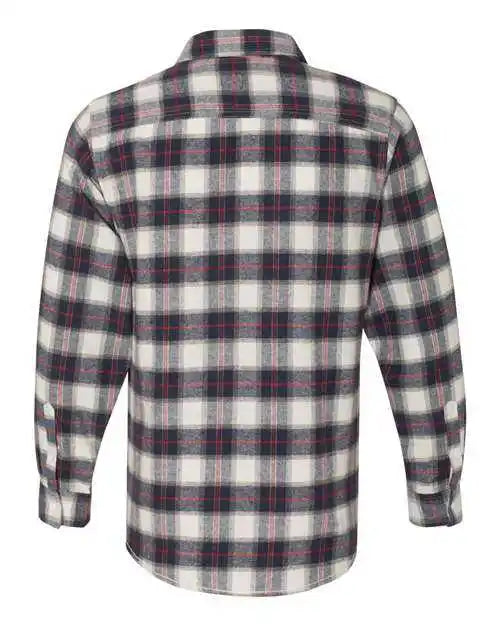 Burnside 8210 Yarn Dyed Long Sleeve Flannel Shirt White Red