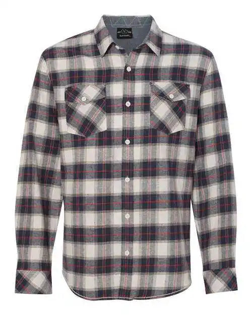 Burnside 8210 Yarn Dyed Long Sleeve Flannel Shirt White Red