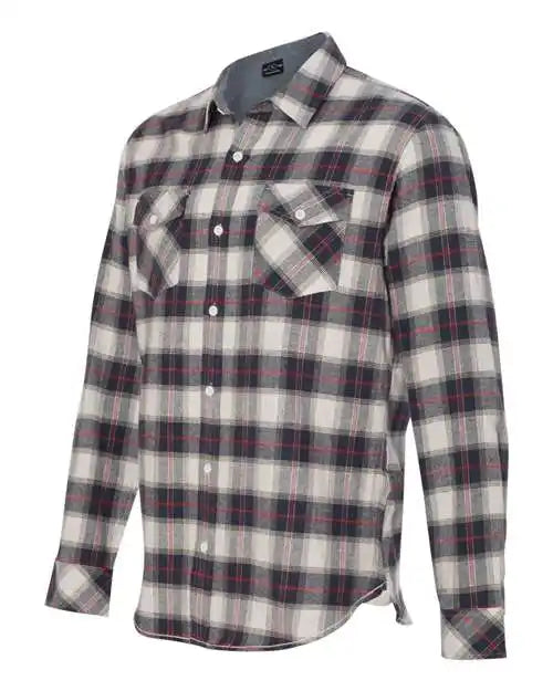 Burnside 8210 Yarn Dyed Long Sleeve Flannel Shirt White Red