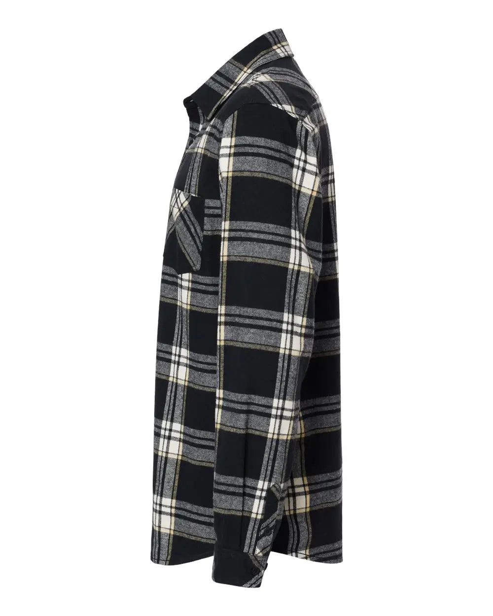 Burnside 8212 Open Pocket Flannel Shirt - Black Ecru