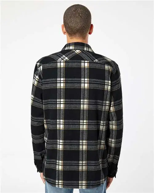 Burnside 8212 Open Pocket Flannel Shirt - Black Ecru