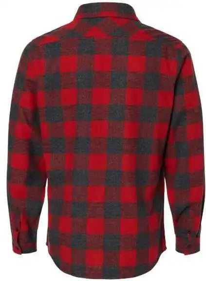 Burnside 8212 Open Pocket Flannel Shirt - Red Heather Black