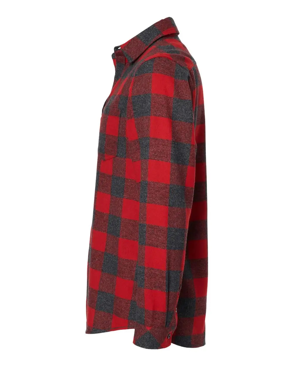 Burnside 8212 Open Pocket Flannel Shirt - Red Heather Black