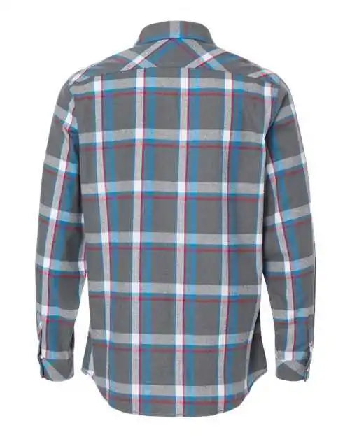 Burnside 8212 Open Pocket Flannel Shirt - Steel White
