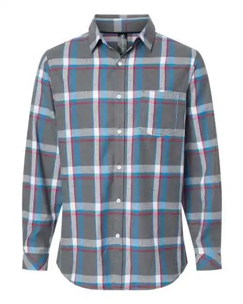 Burnside 8212 Open Pocket Flannel Shirt - Steel White