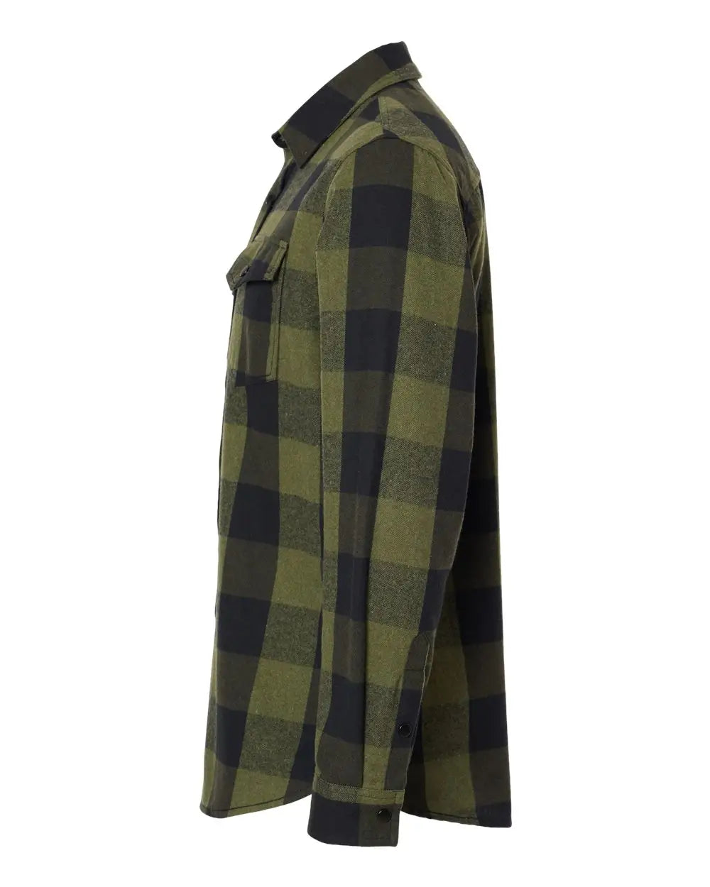 Burnside 8219bs Snap Front Plaid Flannel Shirt - 8219 - Army Black