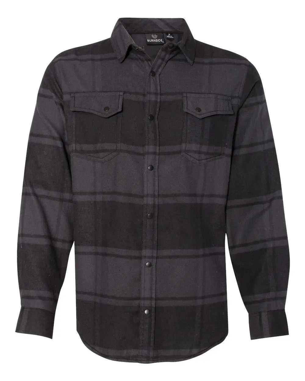 Burnside 8219bs Snap Front Plaid Flannel Shirt - 8219 - Black - Adult s