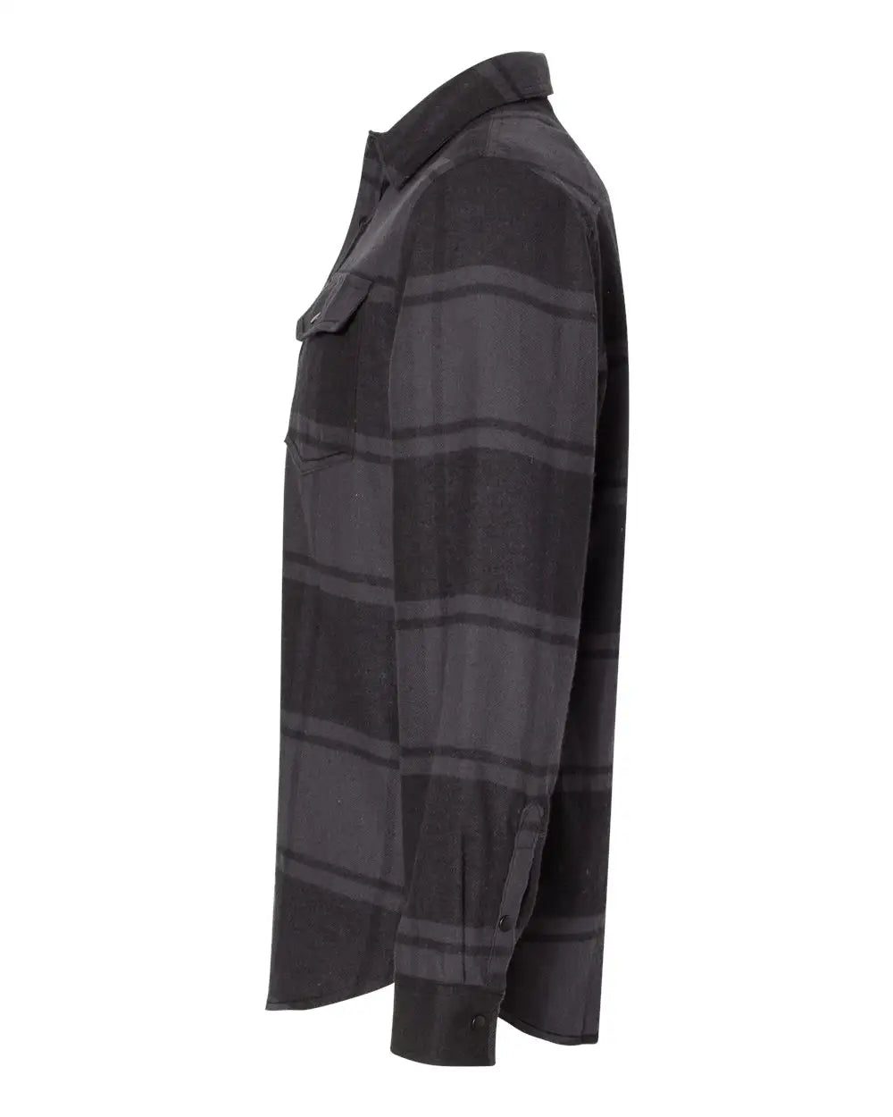 Burnside 8219bs Snap Front Plaid Flannel Shirt - 8219 - Black
