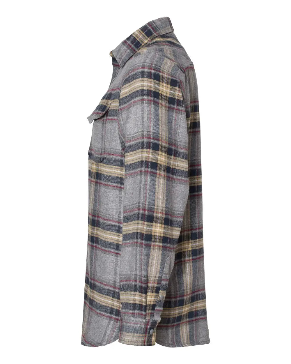 Burnside 8219bs Snap Front Plaid Flannel Shirt - 8219 - Light Gray