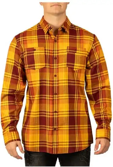 Burnside 8220 Perfect Flannel Work Shirt - Cardinal Gold - s