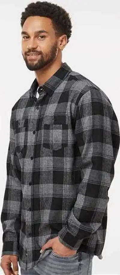 Burnside 8220 Perfect Flannel Work Shirt - Gray Black