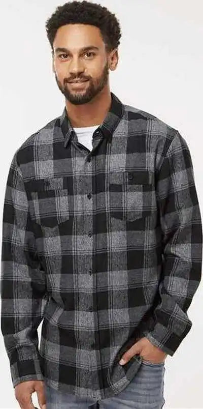 Burnside 8220 Perfect Flannel Work Shirt - Gray Black