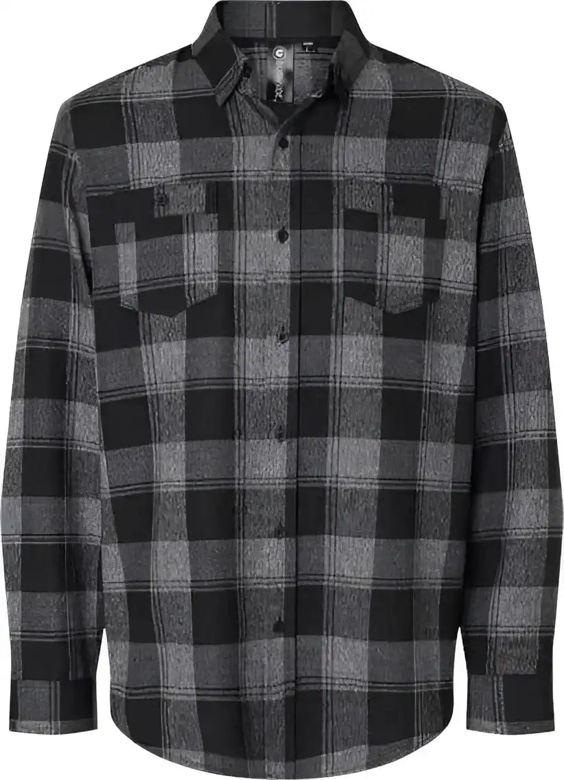 Burnside 8220 Perfect Flannel Work Shirt - Gray Black