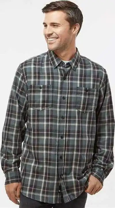 Burnside 8220 Perfect Flannel Work Shirt Gray Ecru
