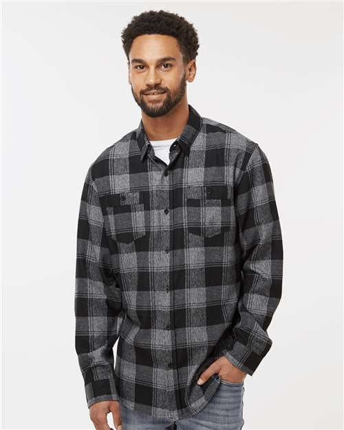 Burnside 8220 Perfect Flannel Work Shirt - Grey Black