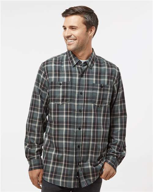 Burnside 8220 Perfect Flannel Work Shirt - Grey Ecru