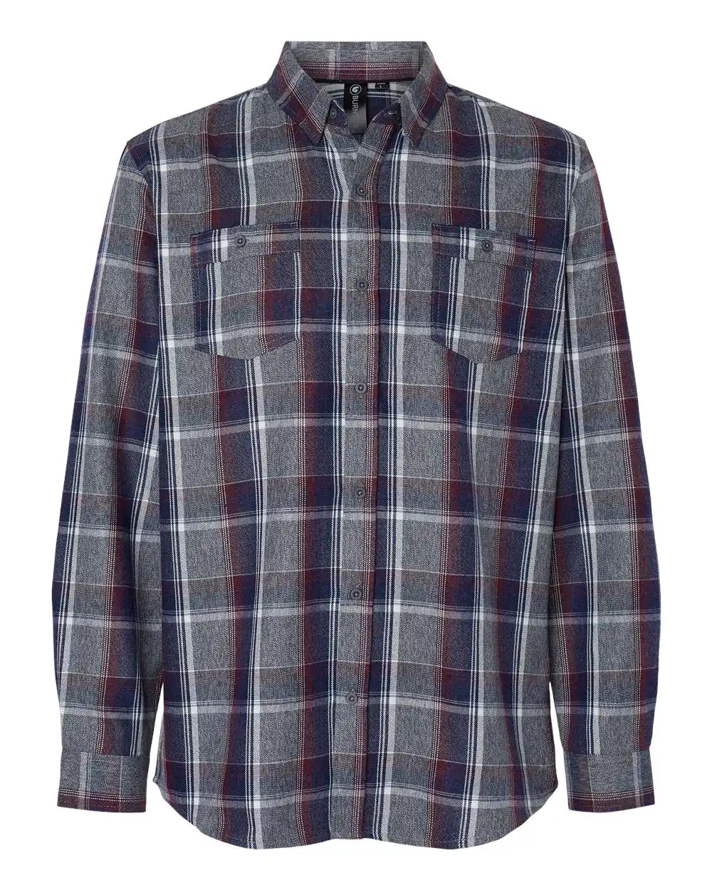 Burnside 8220 Perfect Flannel Work Shirt - Heather Grey Navy - Gray / s