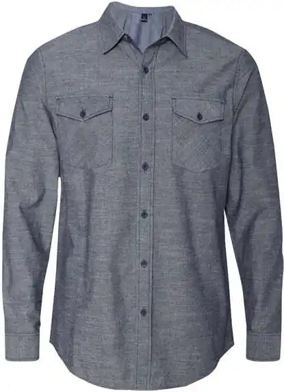 Burnside 8255 Chambray Long Sleeve Shirt - Dark Denim
