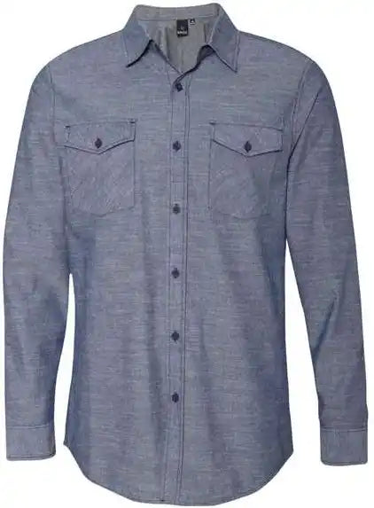 Burnside 8255 Chambray Long Sleeve Shirt Light Denim
