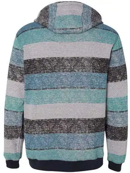 Burnside 8603 Printed Stripes Fleece Sweatshirt - Light Blue Black