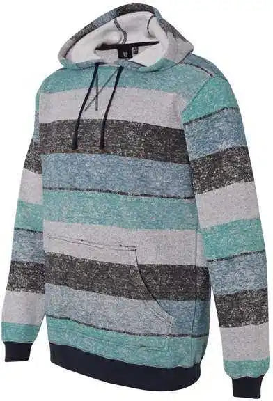 Burnside 8603 Printed Stripes Fleece Sweatshirt - Light Blue Black