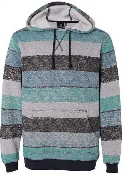 Burnside 8603 Printed Stripes Fleece Sweatshirt - Light Blue Black