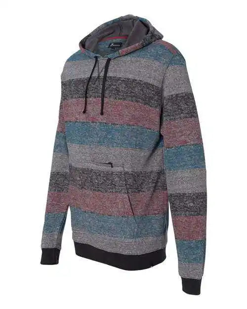 Burnside 8603 Printed Stripes Fleece Sweatshirt - Red Black