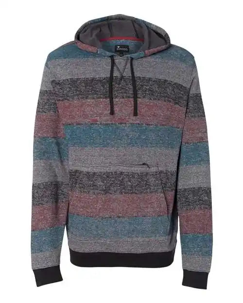 Burnside 8603 Printed Stripes Fleece Sweatshirt - Red Black