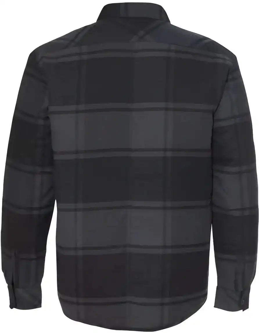 Burnside 8610 Quilted Flannel Jacket Black Plaid