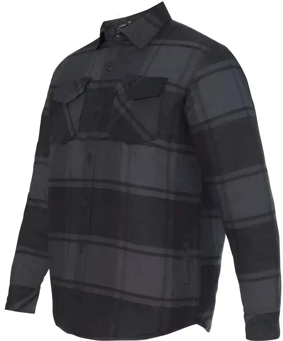 Burnside 8610 Quilted Flannel Jacket Black Plaid