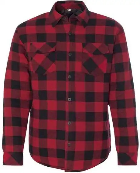 Burnside 8610 Quilted Flannel Jacket Red Black Buffalo