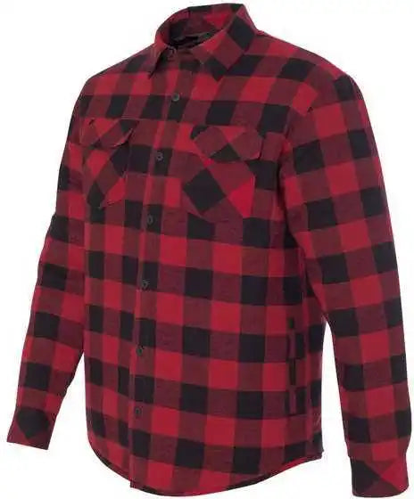 Burnside 8610 Quilted Flannel Jacket Red Black Buffalo