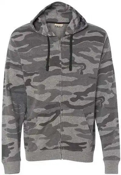 Burnside 8615 Camo Full-zip Hooded Sweatshirt - Black