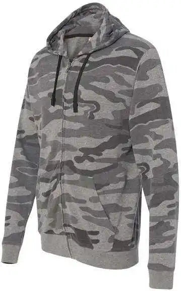 Burnside 8615 Camo Full-zip Hooded Sweatshirt - Black