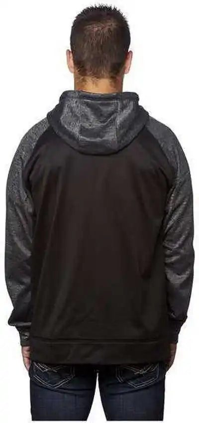 Burnside 8660 Performance Raglan Full-zip Sweatshirt - Black Heather Charcoal