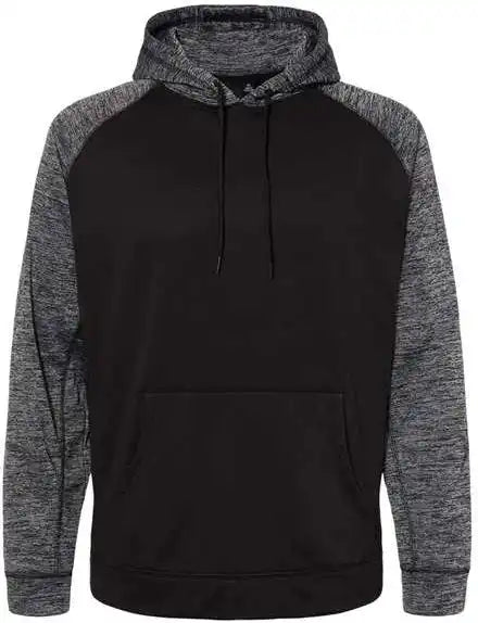 Burnside 8670 Performance Raglan Pullover Sweatshirt - Black Heather Charcoal
