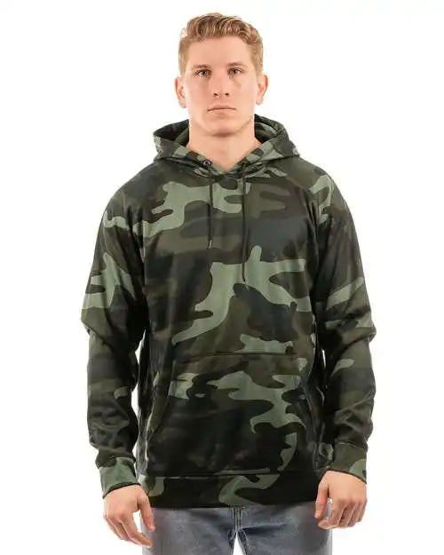 Burnside 8670 Performance Raglan Pullover Sweatshirt - Green Camo