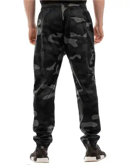 Burnside 8801 Performance Fleece Joggers - Black Camo