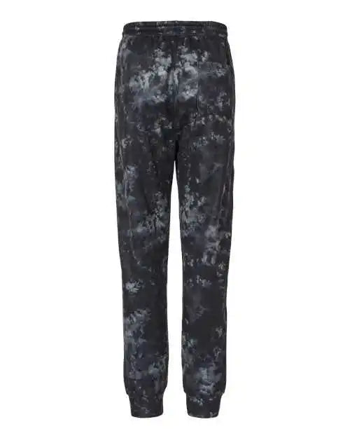 Burnside 8801 Performance Fleece Joggers - Black Tie Dye
