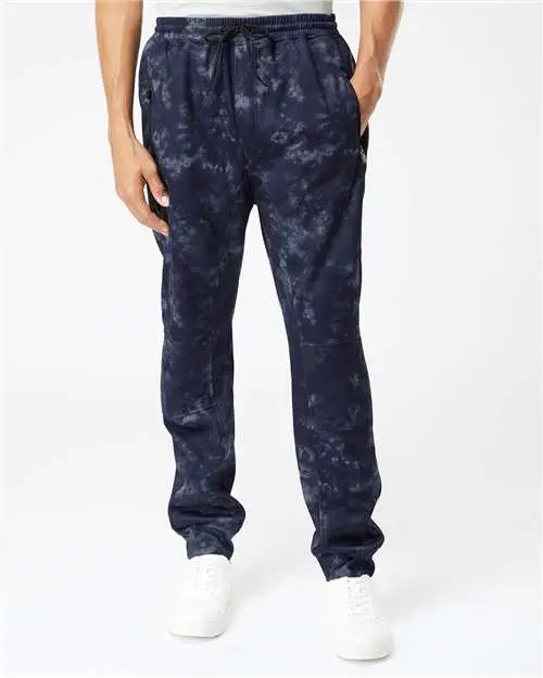 Burnside 8801bu Performance Fleece Joggers - 8801 - Navy Tie Dye